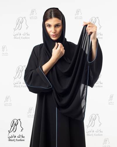 عباية بطرحة بقصات كلوش بسحاب ممكن تغير الون من خلال كتابة رقم الون في الملاحظات