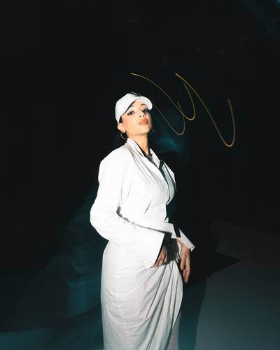 Uneven white shirt and skirt