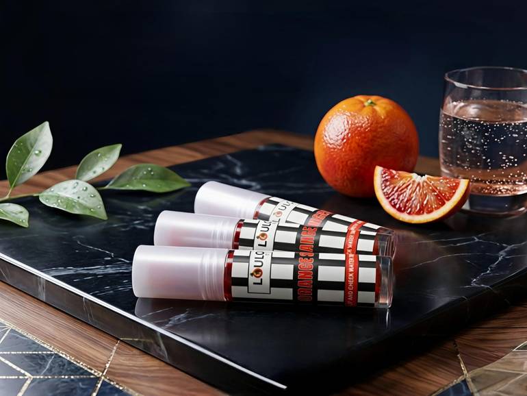 LIP AND CHEEK WATER TINT STAIN.     ORANGE SPIGE