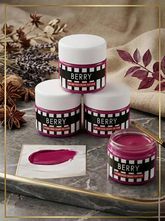 LIP AND CHEEK CREAMY TINT STAIN.           BERRY