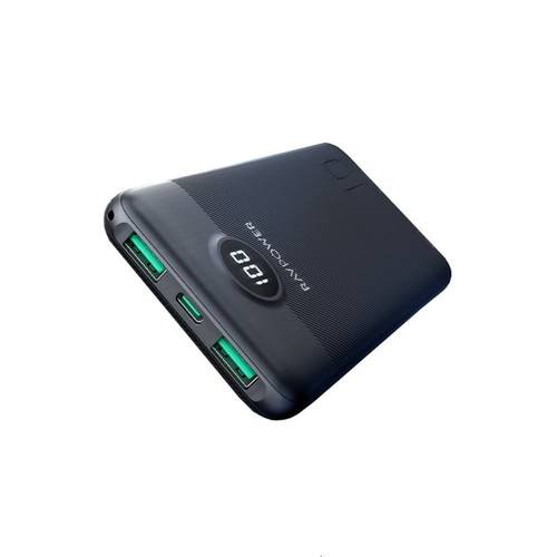 راف باور باور بنك RP-PB1204 بايونير 3 منافذ - 10000 مللي امبير 20 واط - أسود