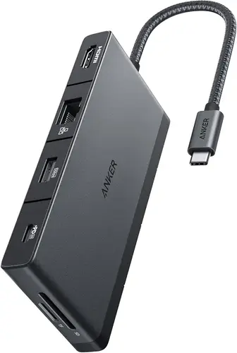 انكر موزع 522 USB-C A8373H11 فتحة بطاقة مايكرو SD بقوة 100 واط 9 في 1 - اسود