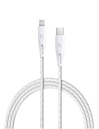 راف باور كيبل USB-C إلى لايتنينق 2 متر - ابيض