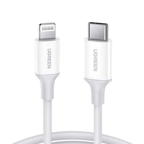 سلك شاحن يوجرين USB-C إلى آيفون بطول 1 م - أبيض