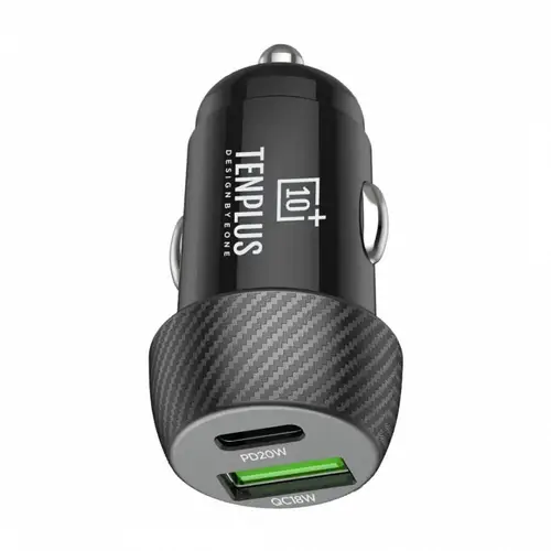 تن بلس شاحن سيارة 30W منفذ PD و منفذ USB - أسود 