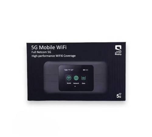 راوتر 5G متنقل SRT875 - يدعم جميع الشبكات-بطاربة بسعة 5000 ميلي امبير -يدعم WIFI6 من موبايلي