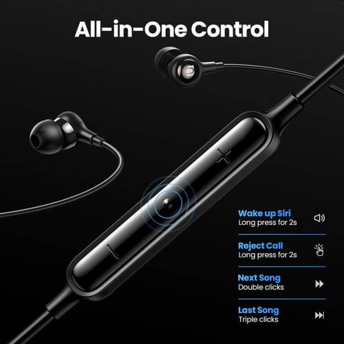 سماعة أذن يوجرين سلكية مع مايكرفون مدمج بوصلة USB-C - أسود