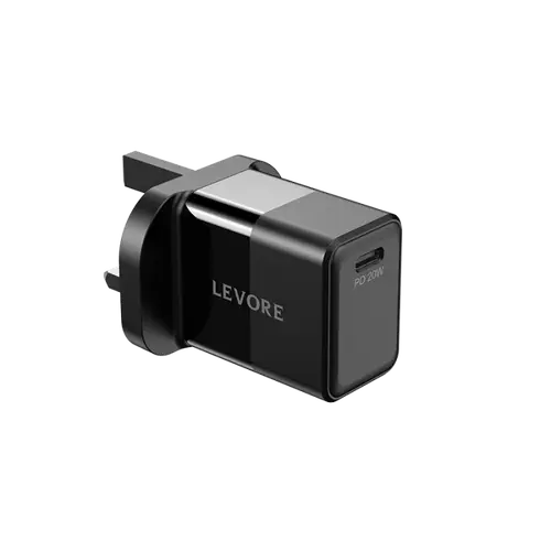ليفوري شاحن جداري 20 وات بمحول USB-C PD - أسود