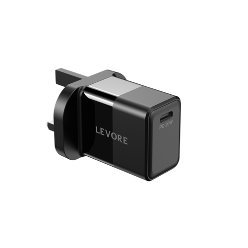 شاحن جداري ليفوري 20 واط منفذ USB-C - أسود