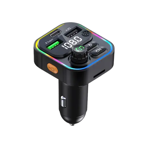 شاحن سياره ومشغل MP3 - بلوتوث - من تن بلس T3457 اسود