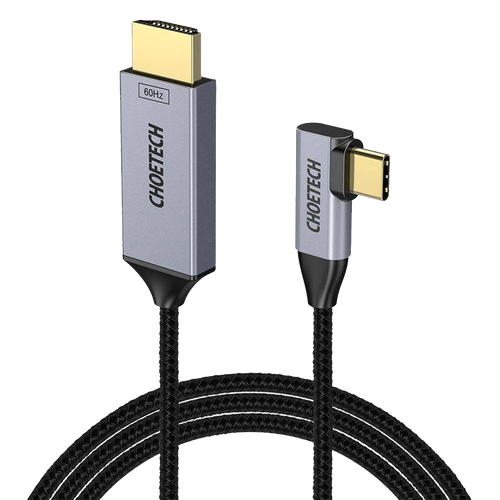 سلك تشويتيك قماشي مظفر من USB-C الى HDMI بطول 1.8م ودقة وضوح 4k - اسود