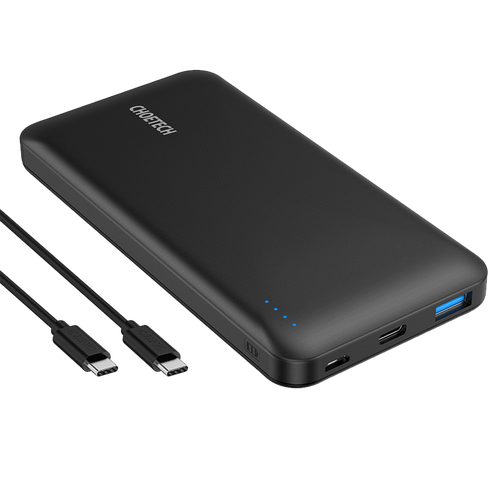 شاحن متنقل تشويتيك بمنفذين شحن PD و USB بسعة 10000 ملي امبير يدعم الشحن السريع - لون اسود