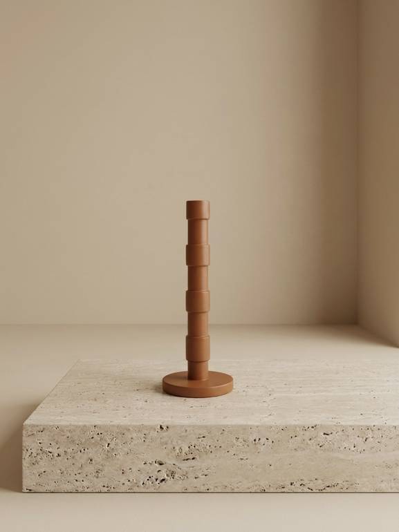 HANDCRAFTED WOODEN CANDLE HOLDER – RUSTY (MEDIUM)