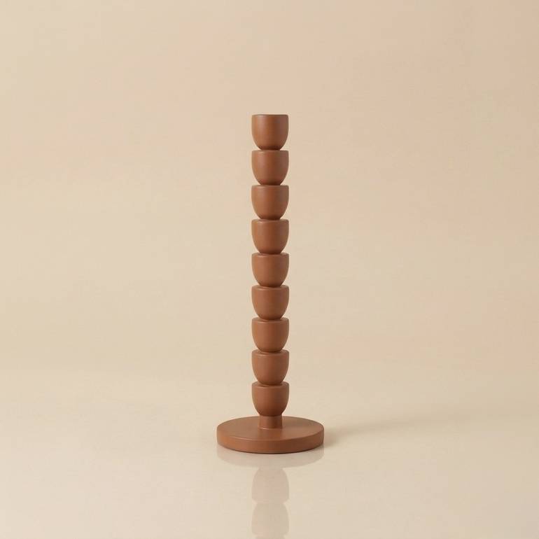 HANDCRAFTED WOODEN CANDLE HOLDER – RUSTY (LARGE)