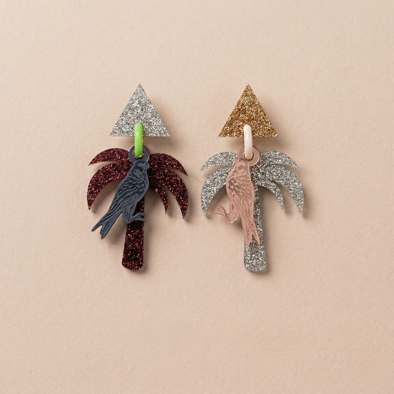 PALM & FALCON EARRINGS 08