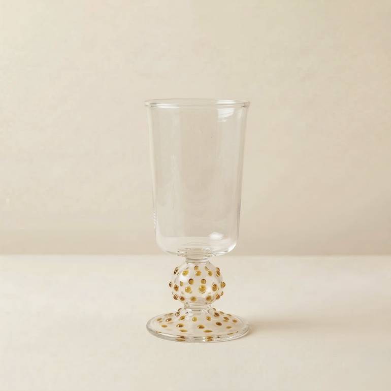 HIGH GLASS YELLOW DOTS
