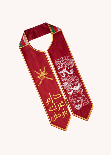 Sultanate Oman scarf - grey/red