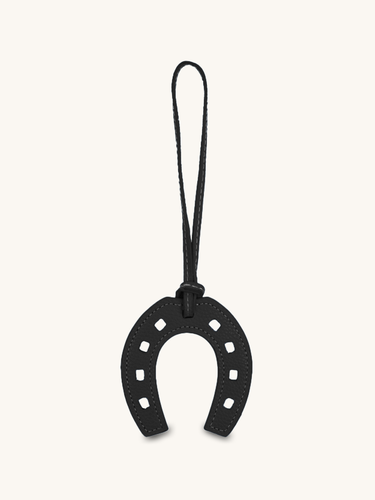 Black Horseshoe Leather Charm