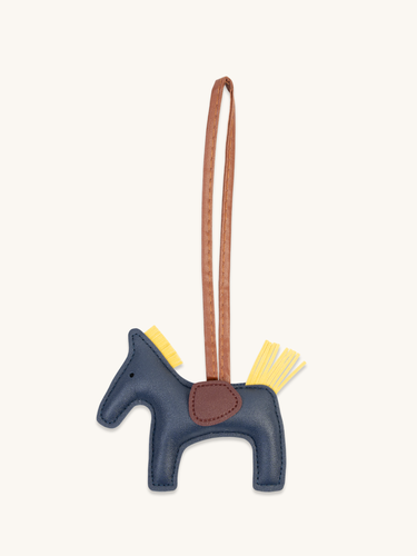 Navy Horse Leather Charm