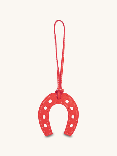 Red Horseshoe Leather Charm