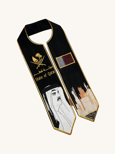 Qatar black scarf
