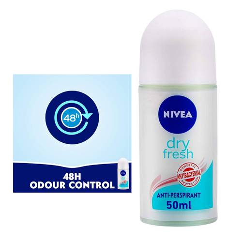 Nivea Deodorant Roll-on For Women, Anti-Bacterial Protection - Dry Fresh 50 ML