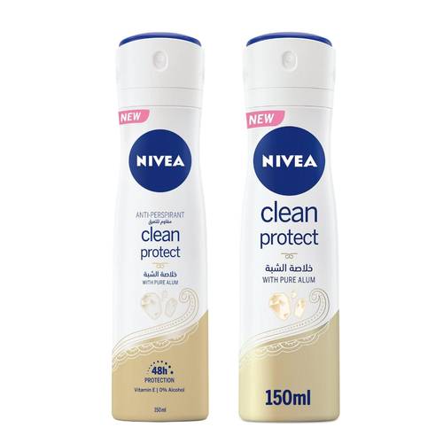 Nivea Clean Protect Spray Deodorant With Alum Extract 150 ML