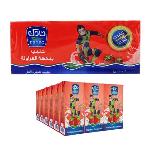 نادك حليب بنكهه الفراوله 18 * 125 مل