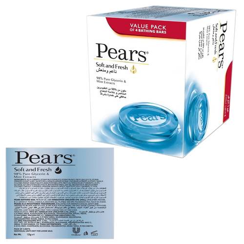 Pears Soft & Refreshing Soap with Mint Extract - 125 G
