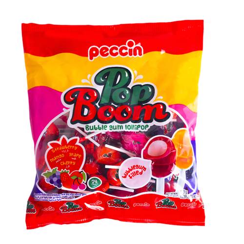 Pop Boom Lollipop Mixed Flavors With Gum 24 PC * 408 G