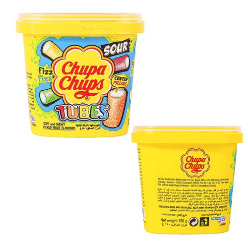 Chupa Chups Jelly Candy Sour Tubes Fruit 150 G