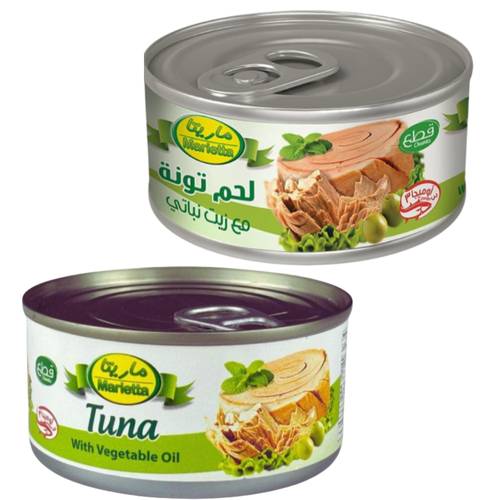 ماريتا لحم تونة معلبة قطع في زيت نباتي 185 جرام
