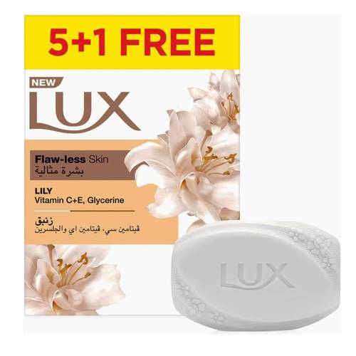 Lux Lily Scented Skin Soap with Vitamins C and E and Glycerin 6 * 170 G