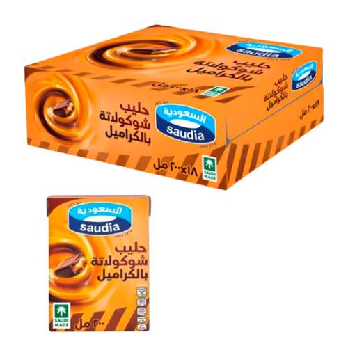 السعوديه حليب بالكراميل 18 * 200 مل 
