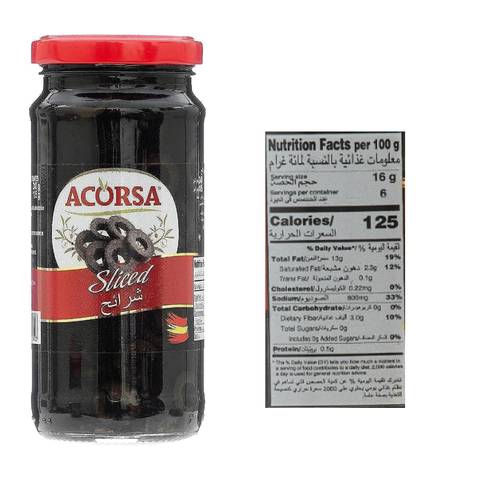 Acorsa Black Olives Sliced ​​in Glass Gar 105 G