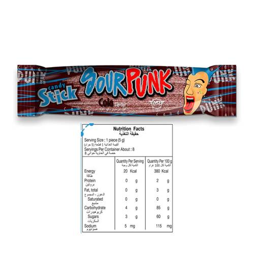 Zank Sour Candy Sticks Cola Flavor 40 G