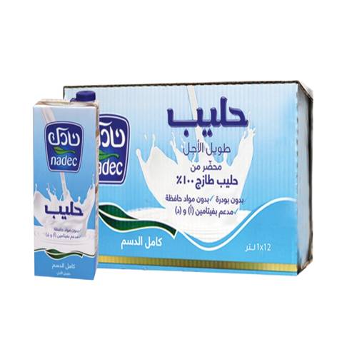Nadec Long Life Whole Milk 12 * 1L 