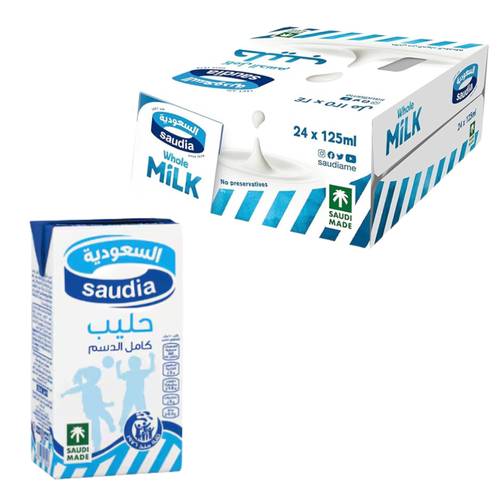 السعودية حليب  كامل الدسم 24 * 125 مل 