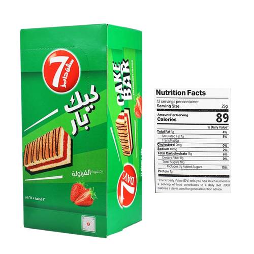 سفن دايز كيك بار بالفراولة 12 * 25 جرام