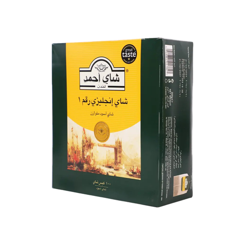 احمد تي شاي انجليزي رقم 1 اسود اللون 100  كيس      