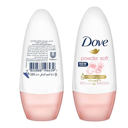 Dove Deodorant Roll-On For 48 Hour Protection, Powder Soft 50 ML
