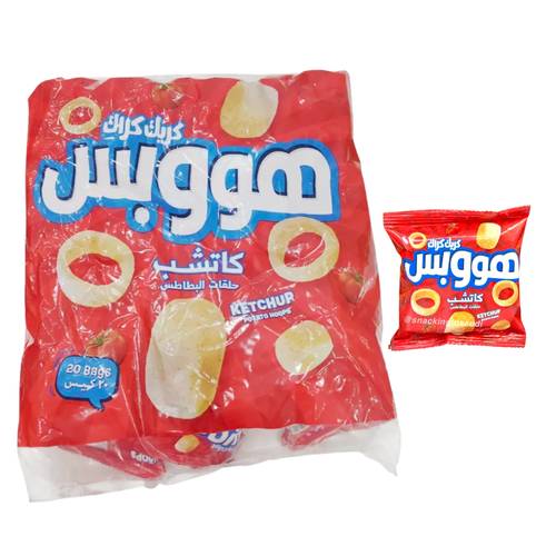 Ghandour Hops Snacks Rings Ketchup Flavor 20 * 10 G