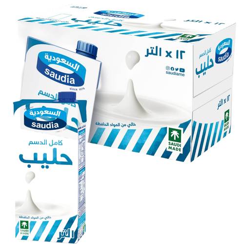 السعودية حليب كامل الدسم عرض خاص 1 لتر × 12 قطعة