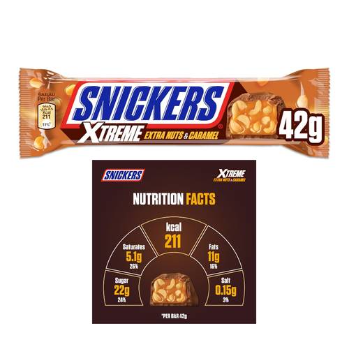 Snickers Extreme Chocolate With Nuts & Caramel 42 G
