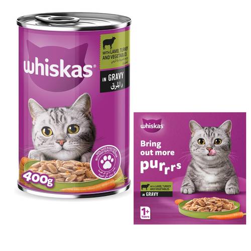 Whiskas Minced Lamb, Turkey & Vegetable Cat Food 400 G