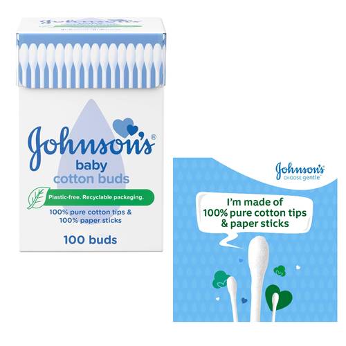 Johnson's Pure Baby Cotton Buds 100 Sticks