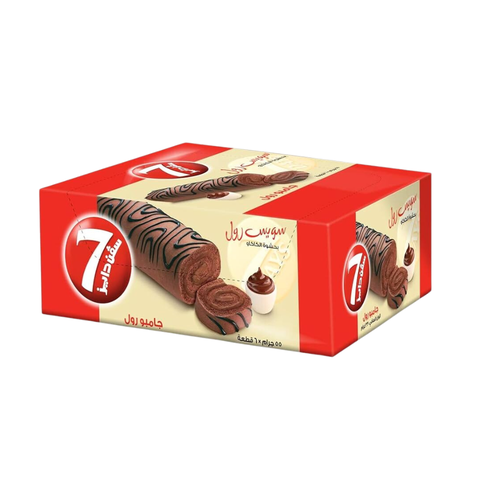 7Days Jumbo Chocolate Swiss Roll 55 G 6 PC