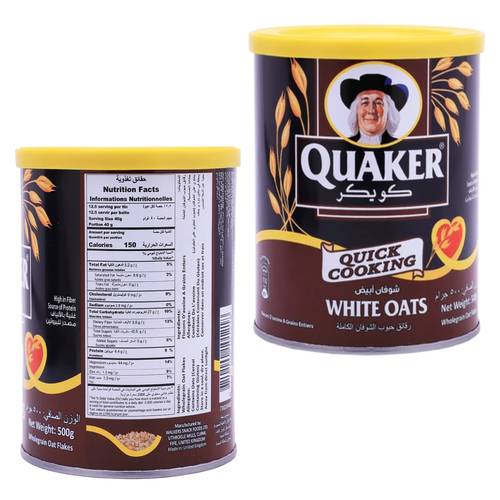 Quaker White Whole Oat Flakes 500 G