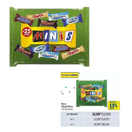 Mars Mixed Minis Chocolates 25 PC * 500 G