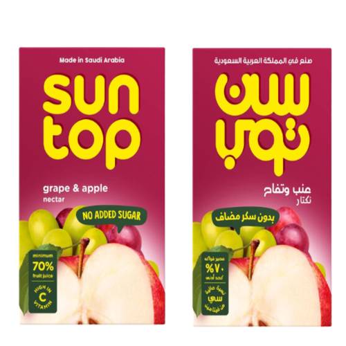 سن توب نكتار التفاح الأحمر والعنب بدون سكر مضاف 330 مل